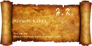 Hirsch Kitti névjegykártya
